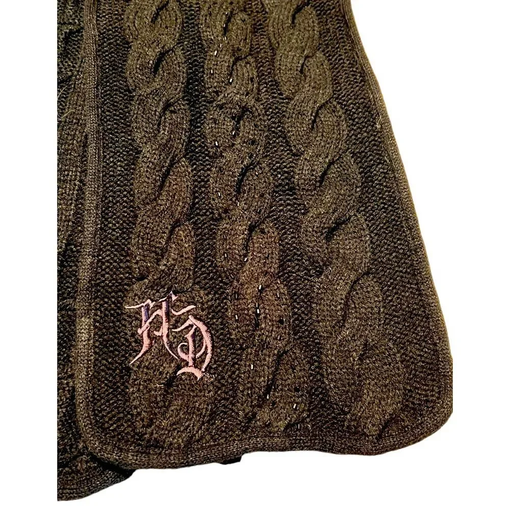 HARLEY-DAVIDSON LADIES BLACK KNIT SCARF WITH LOGO UNDERSTATED BLING